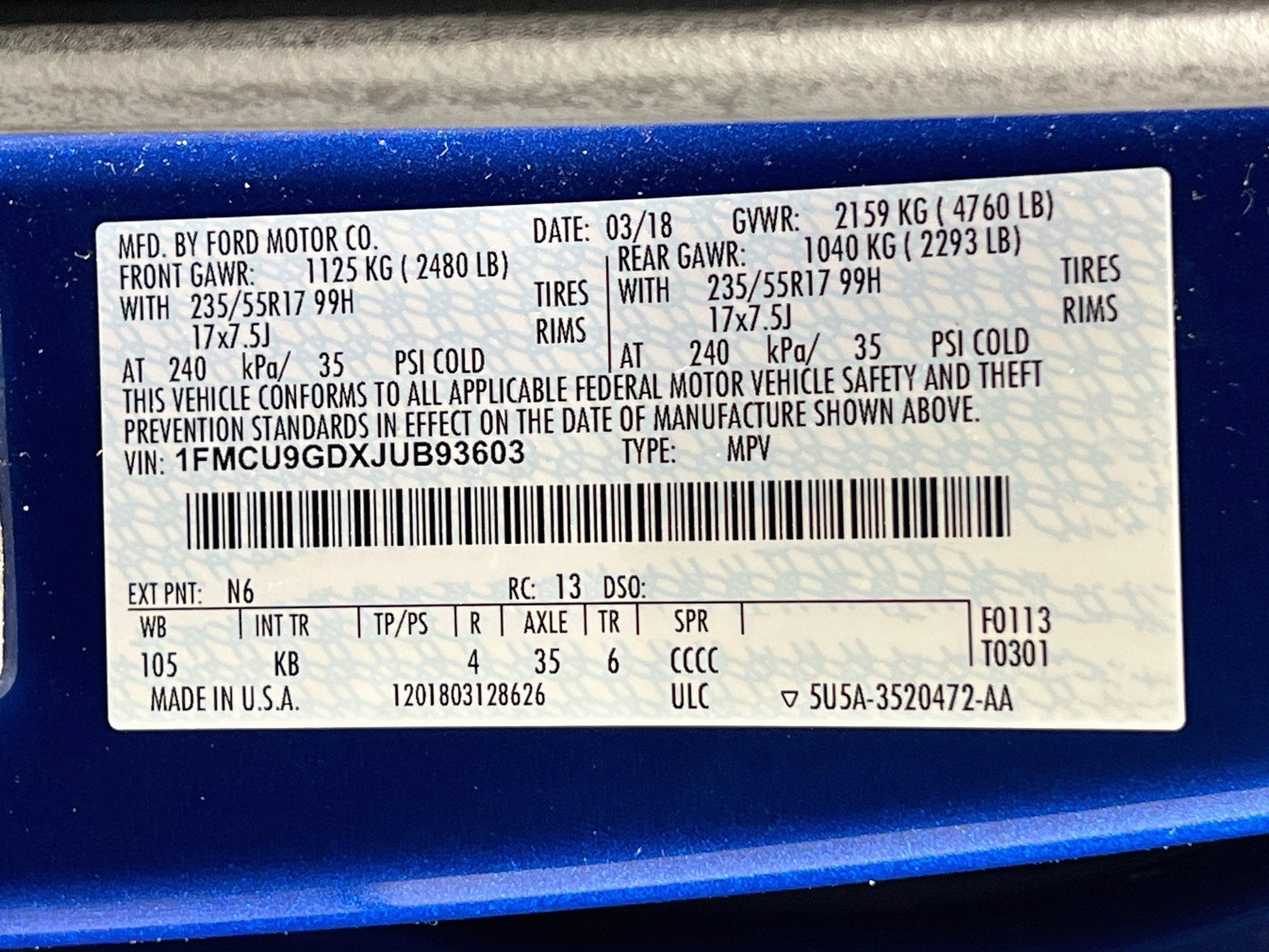 2018 Ford Escape SE