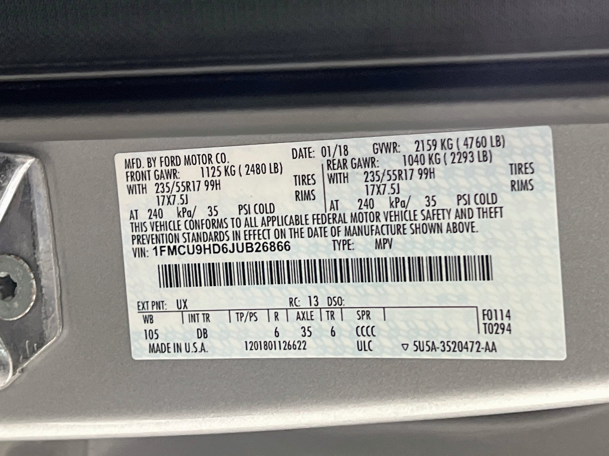 2018 Ford Escape SEL