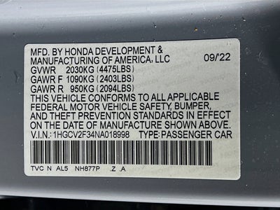 2022 Honda Accord Sedan Sport
