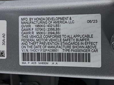 2023 Honda Accord Sedan EX