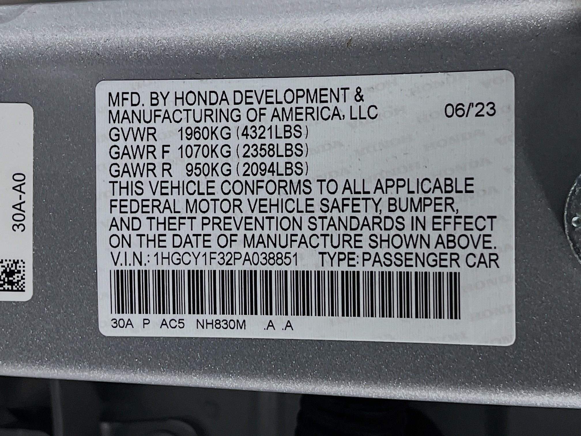2023 Honda Accord Sedan EX