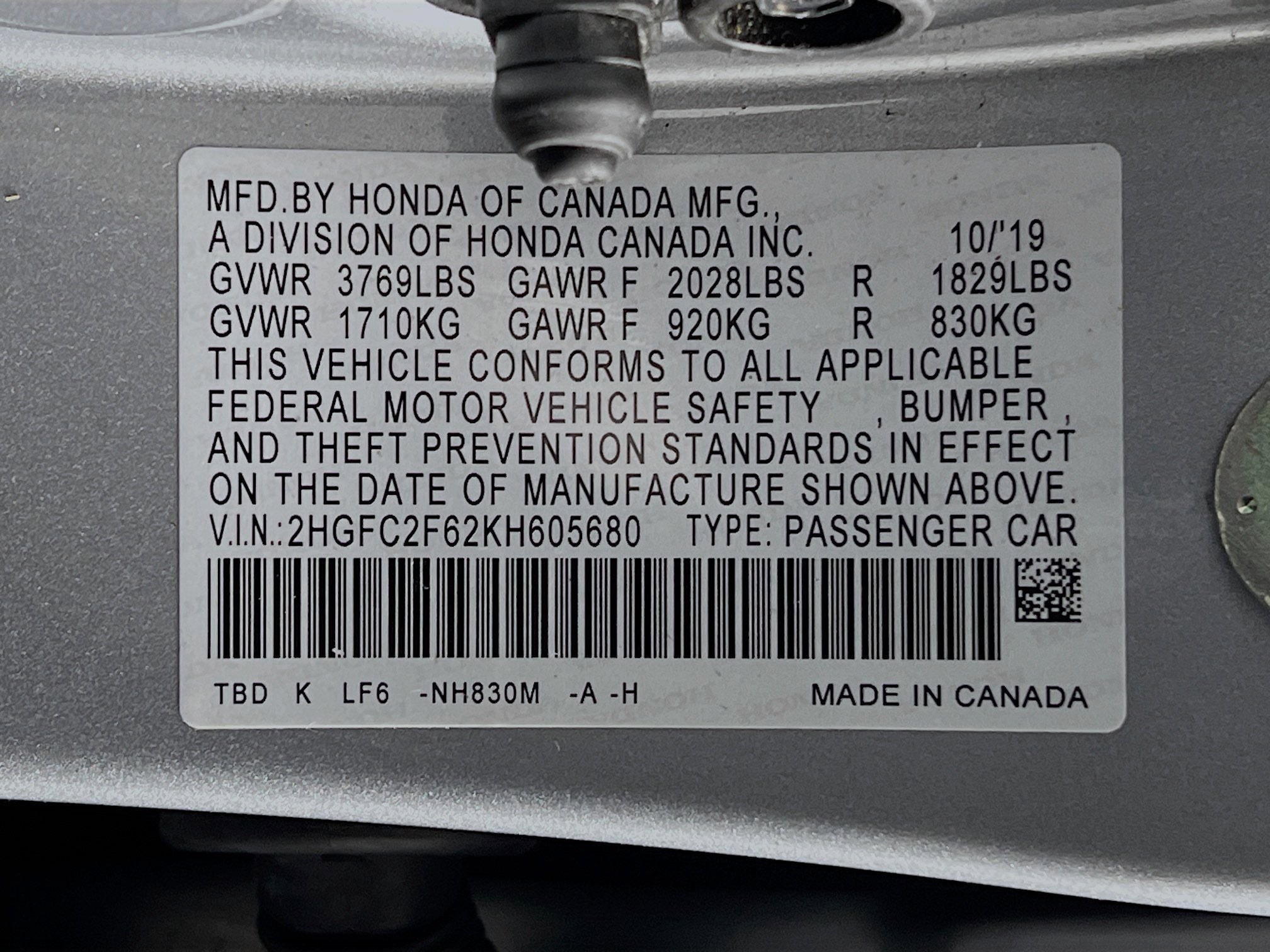 2019 Honda Civic Sedan LX