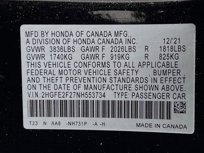 2022 Honda Civic Sedan LX