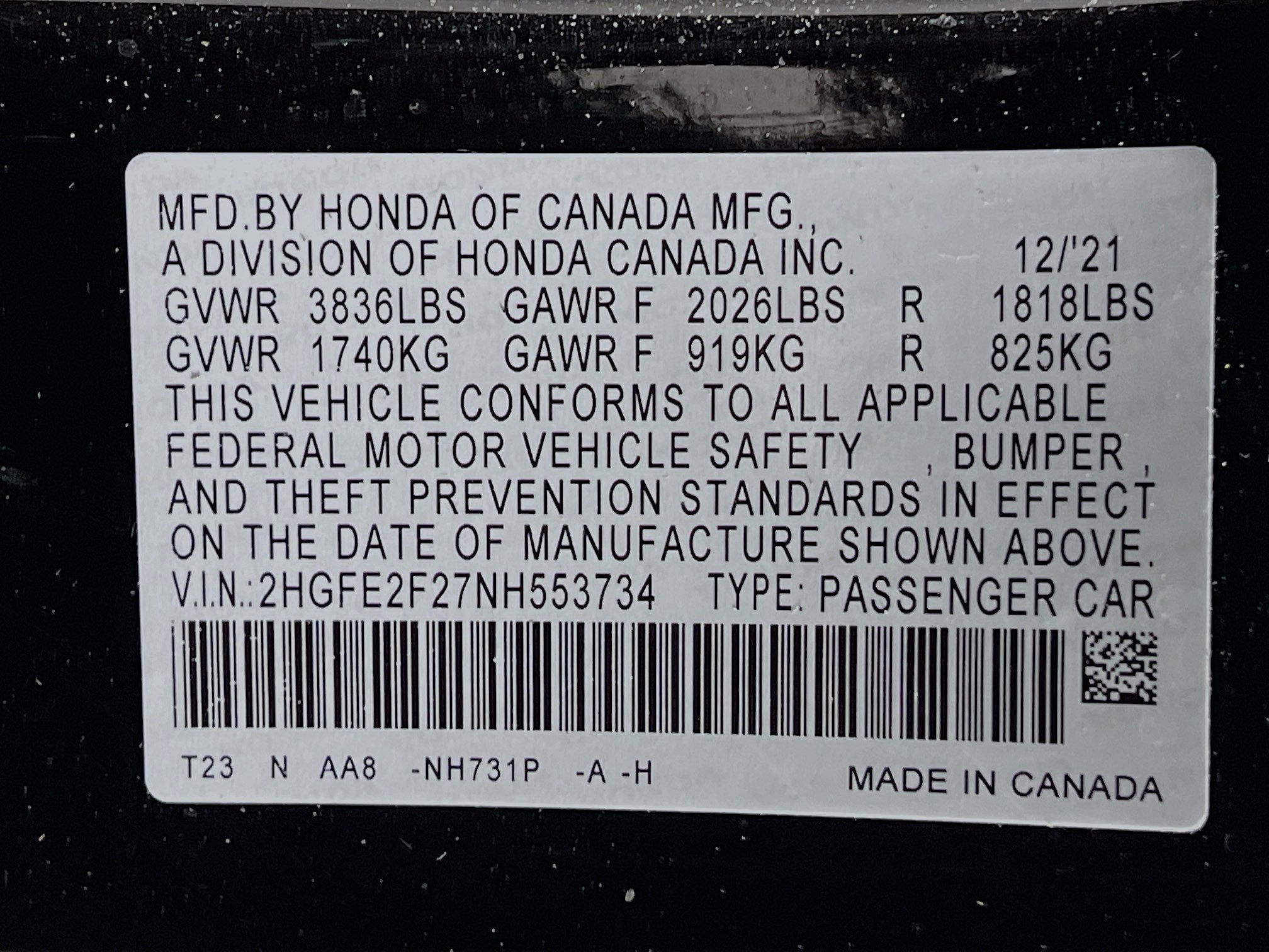 2022 Honda Civic Sedan LX