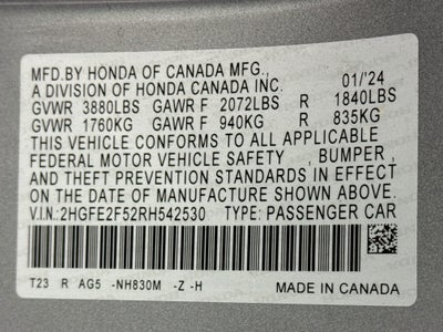 2024 Honda Civic Sedan Sport