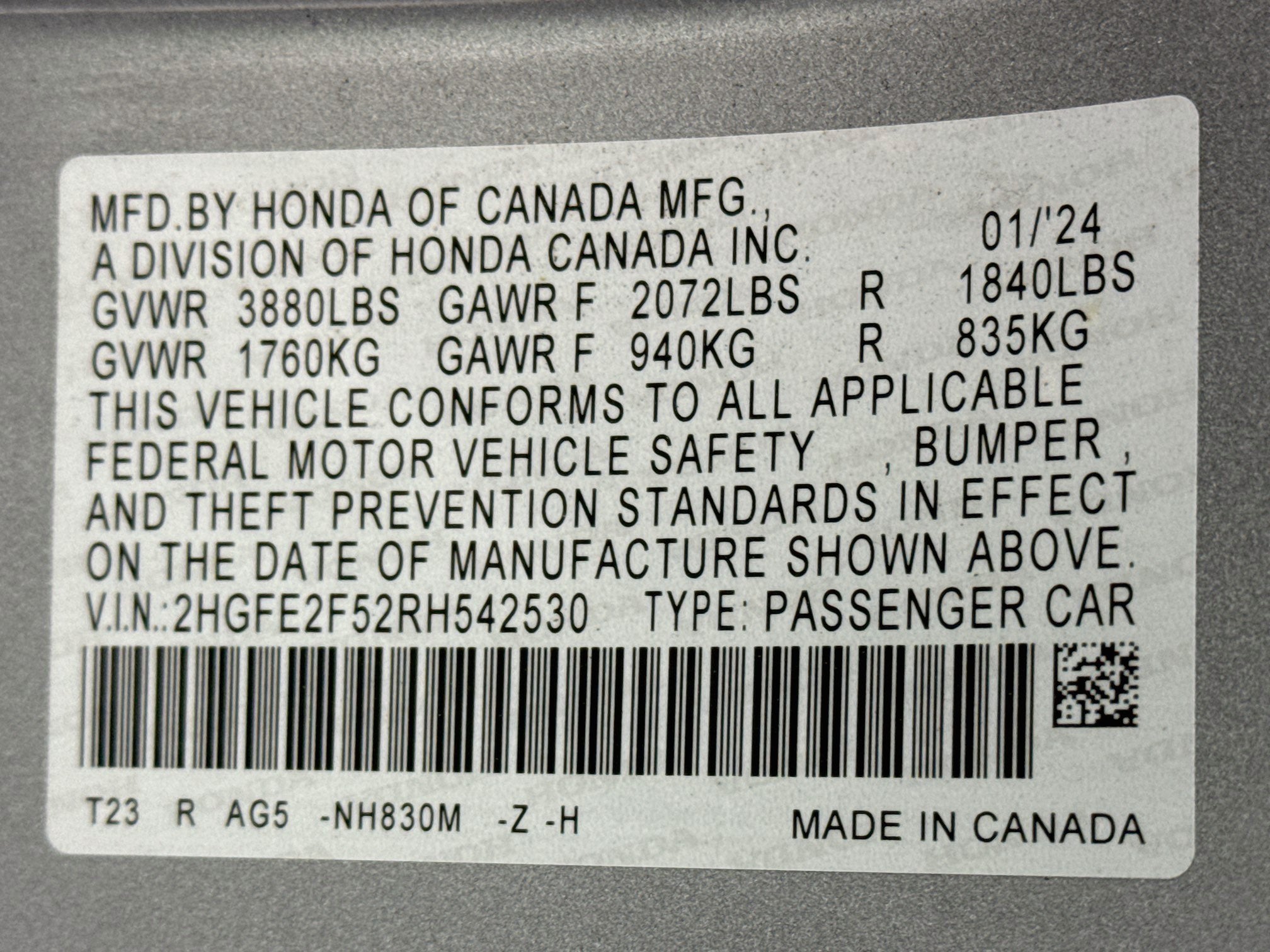 2024 Honda Civic Sedan Sport