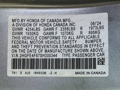 2025 Honda Civic Sedan Hybrid Base