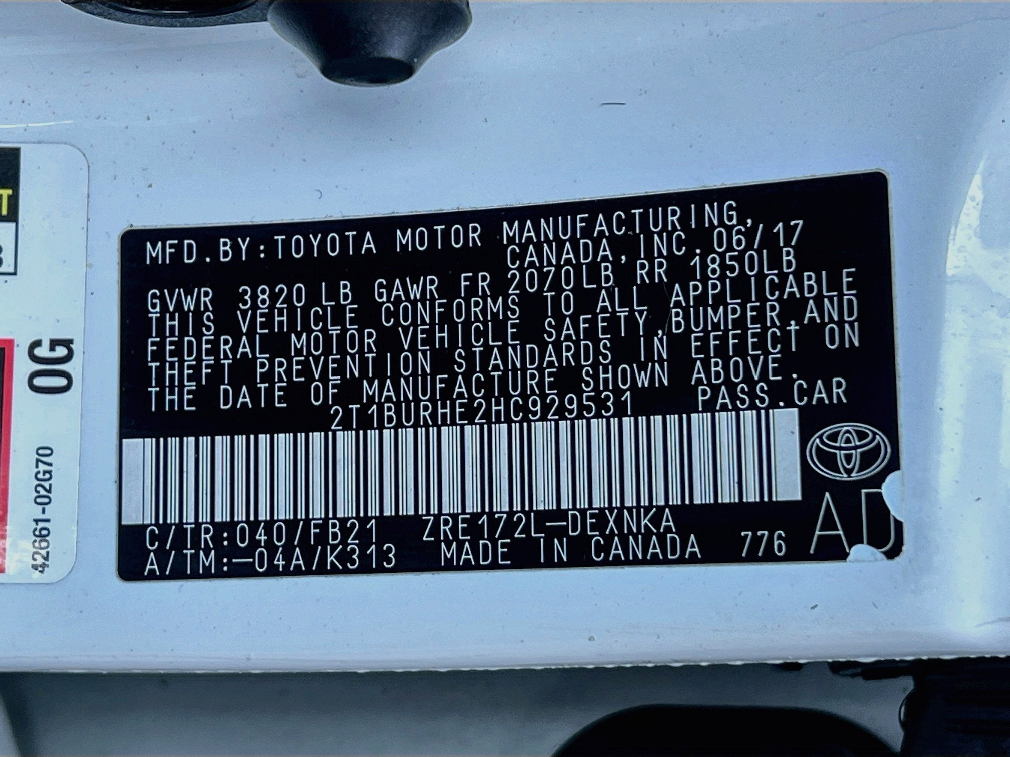 2017 Toyota Corolla Base