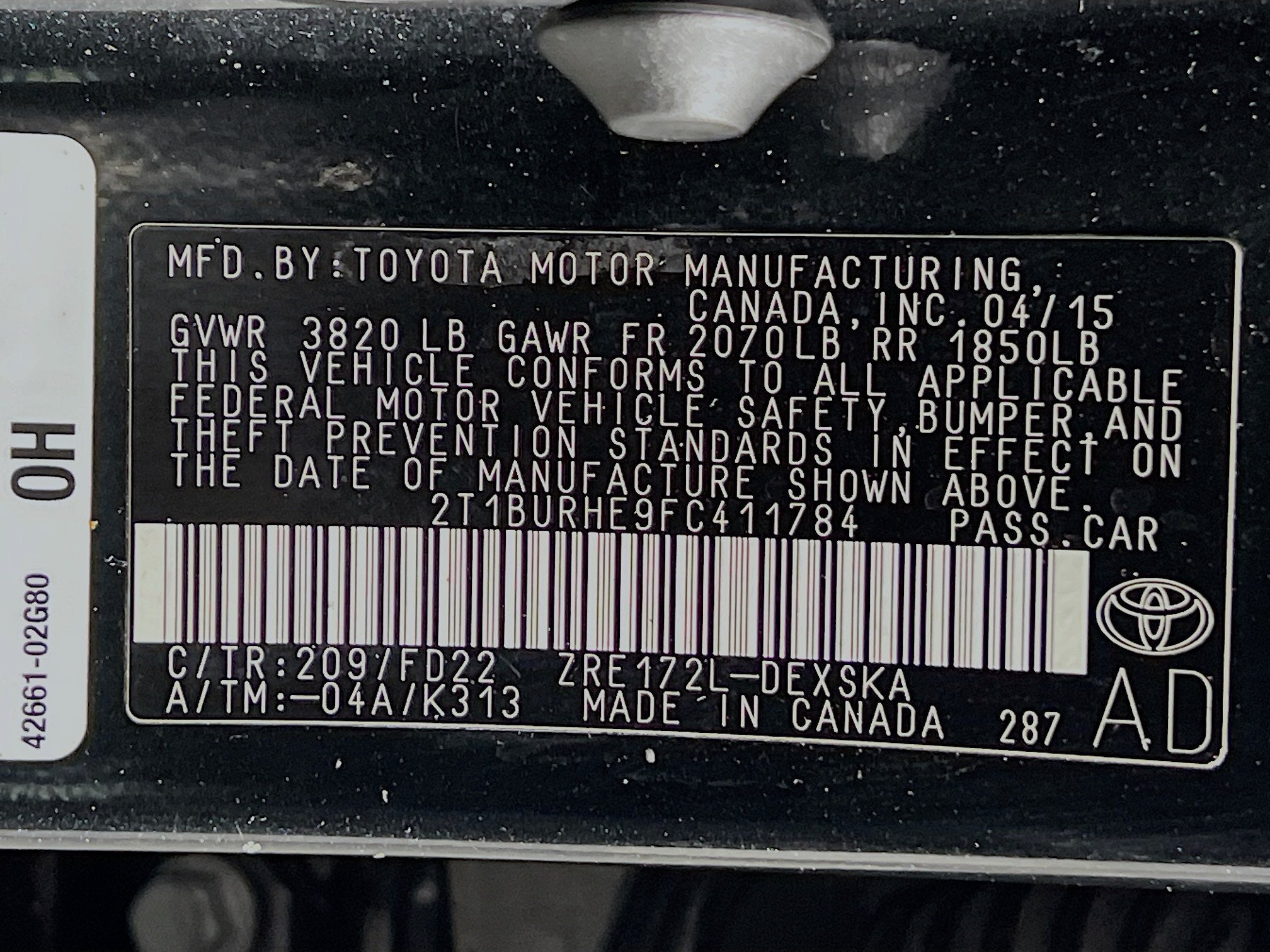 2015 Toyota Corolla Base