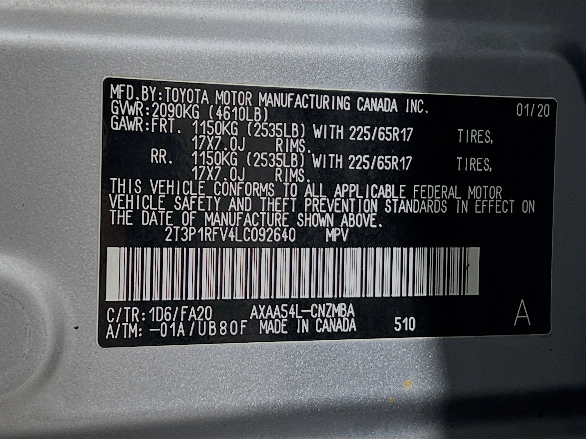 2020 Toyota RAV4 XLE