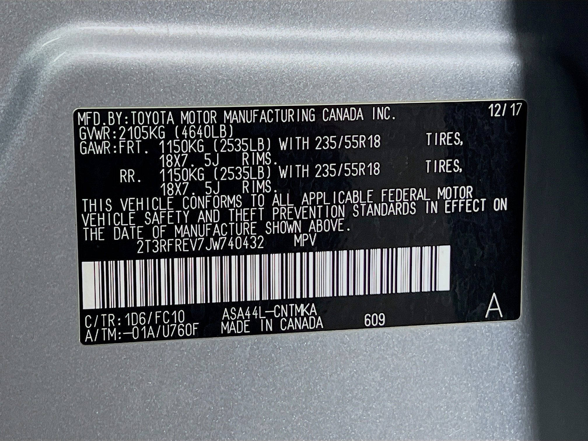 2018 Toyota RAV4 Base