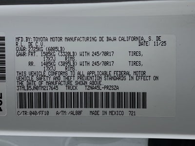 2026 Toyota Tacoma 4WD Base