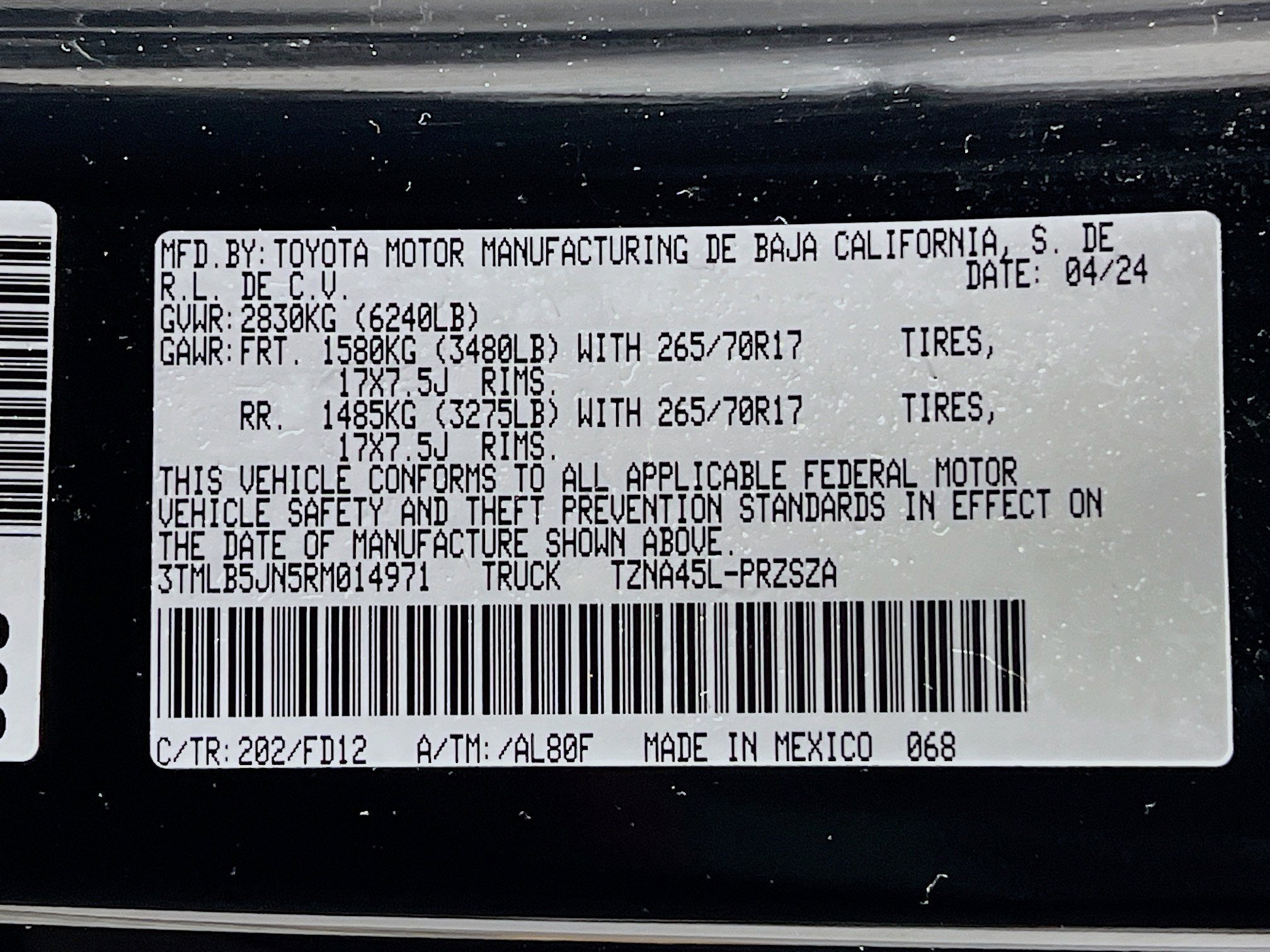 2024 Toyota Tacoma 4WD Base