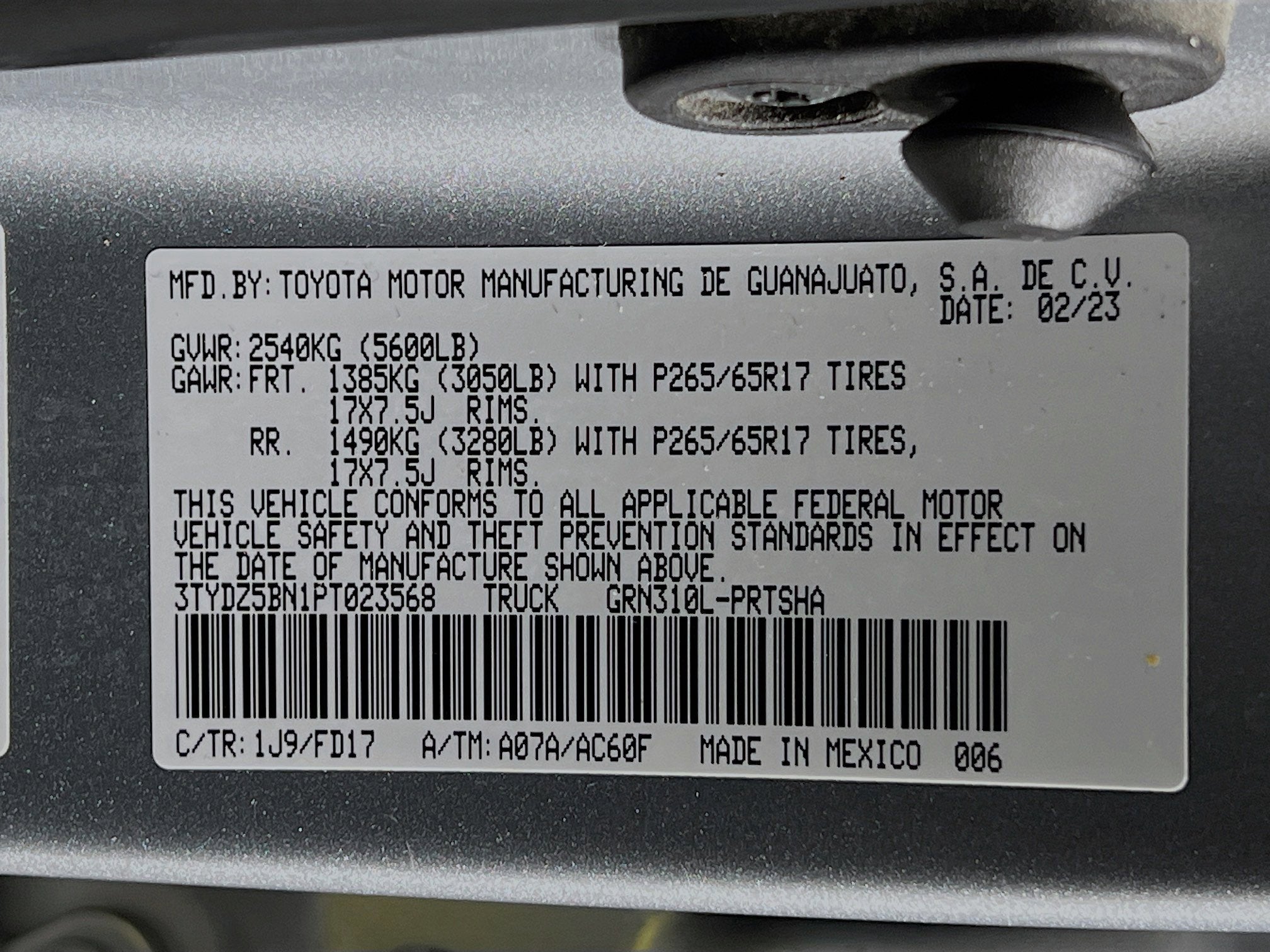 2023 Toyota Tacoma 4WD Base