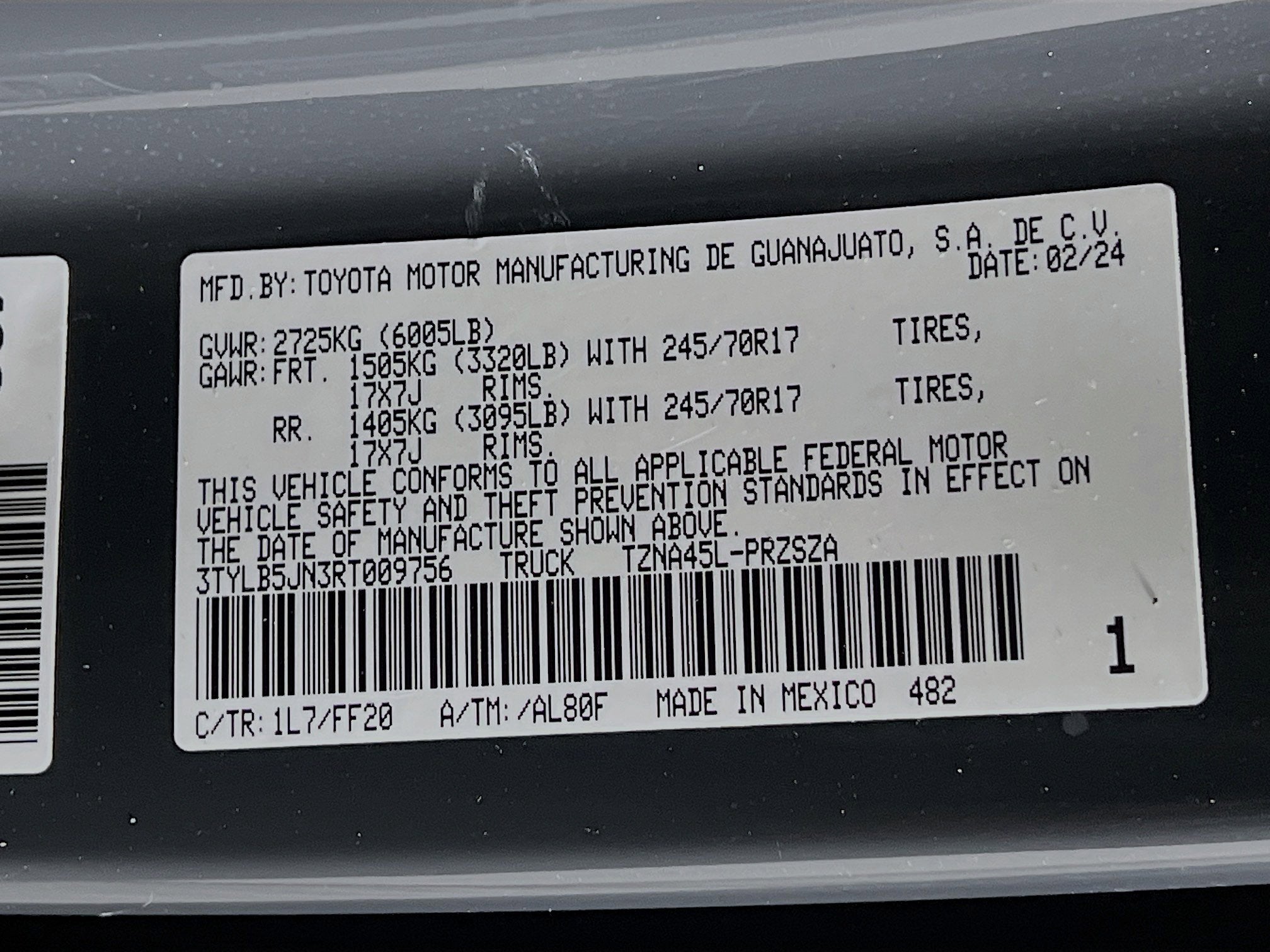 2024 Toyota Tacoma 4WD Base