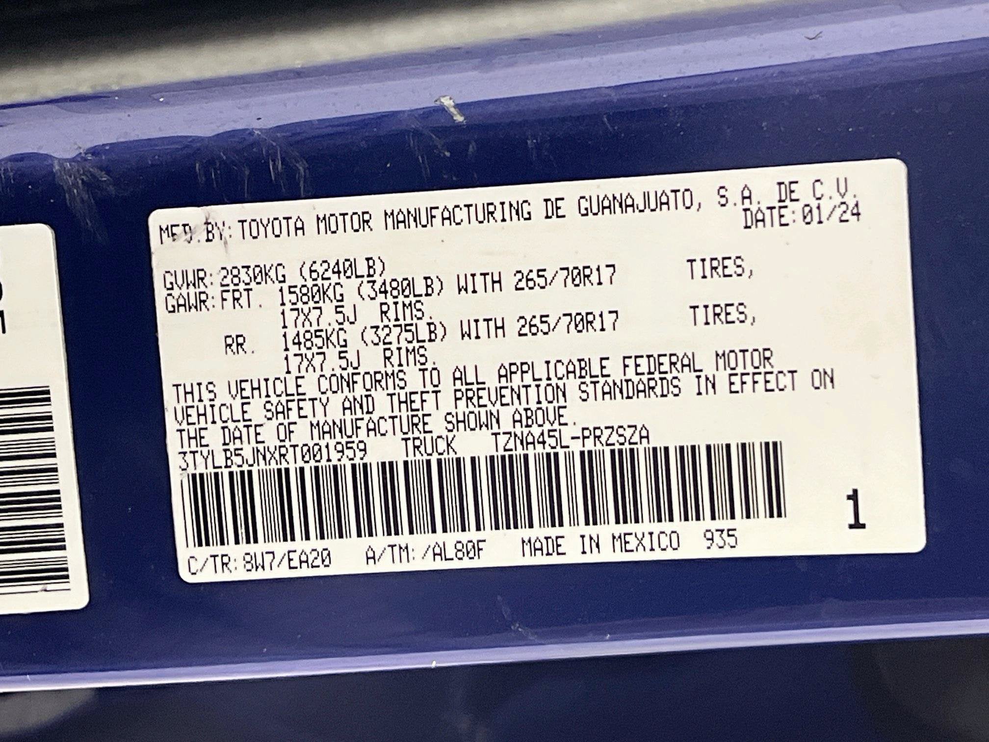2024 Toyota Tacoma 4WD Base