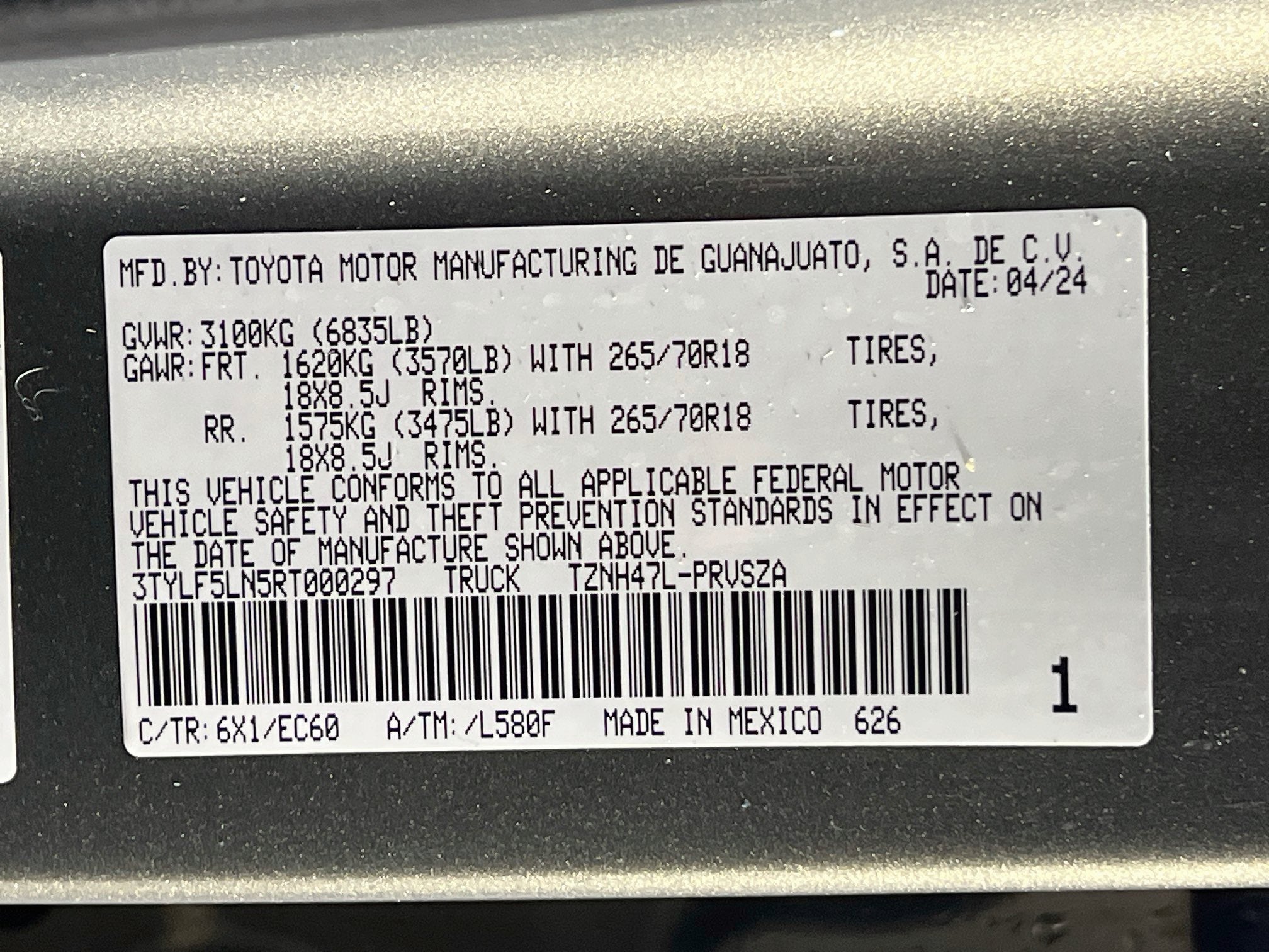 2024 Toyota Tacoma 4WD Base