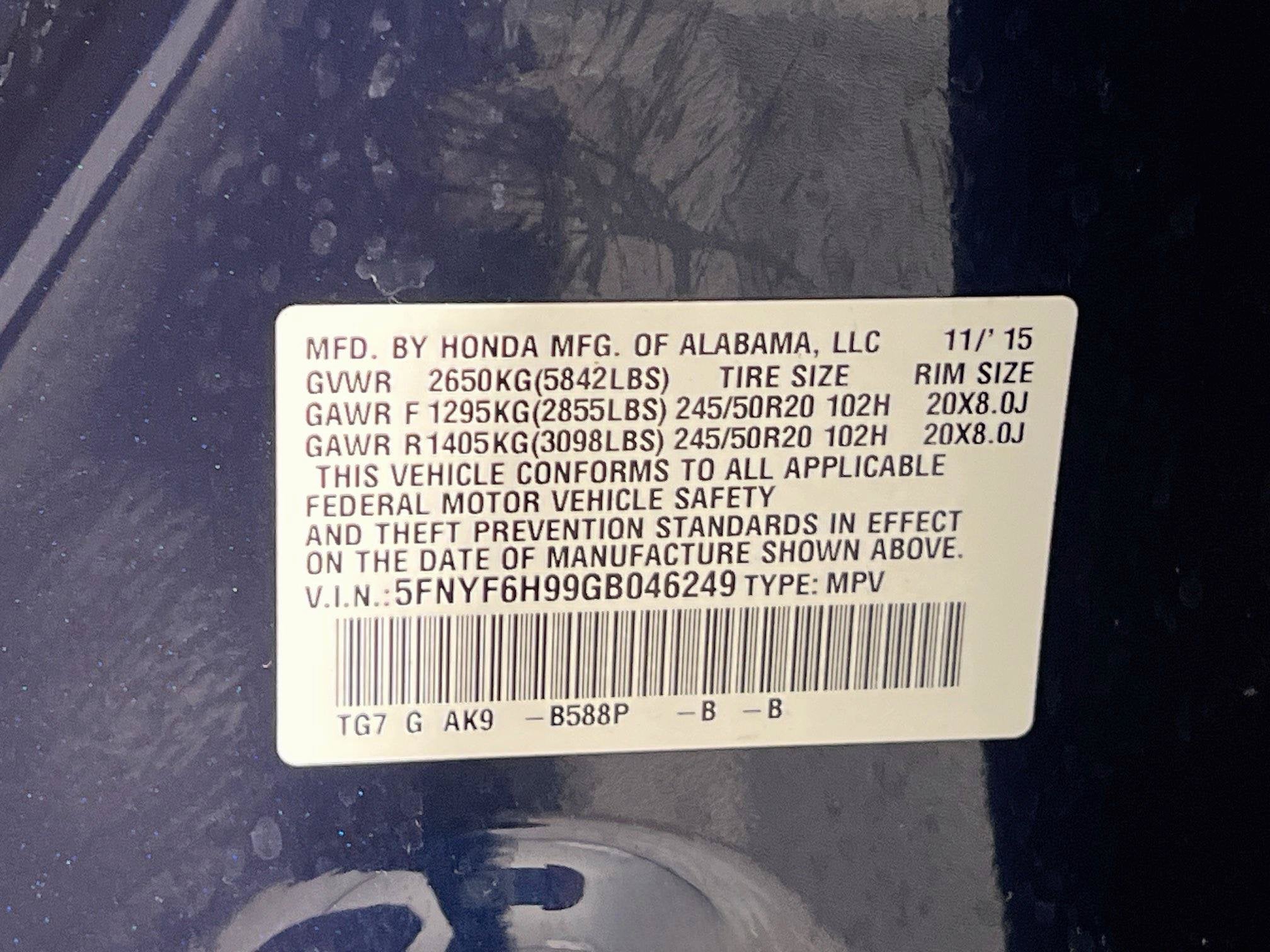 2016 Honda Pilot Touring