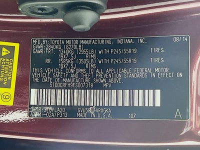 2015 Toyota Highlander Hybrid Limited Platinum