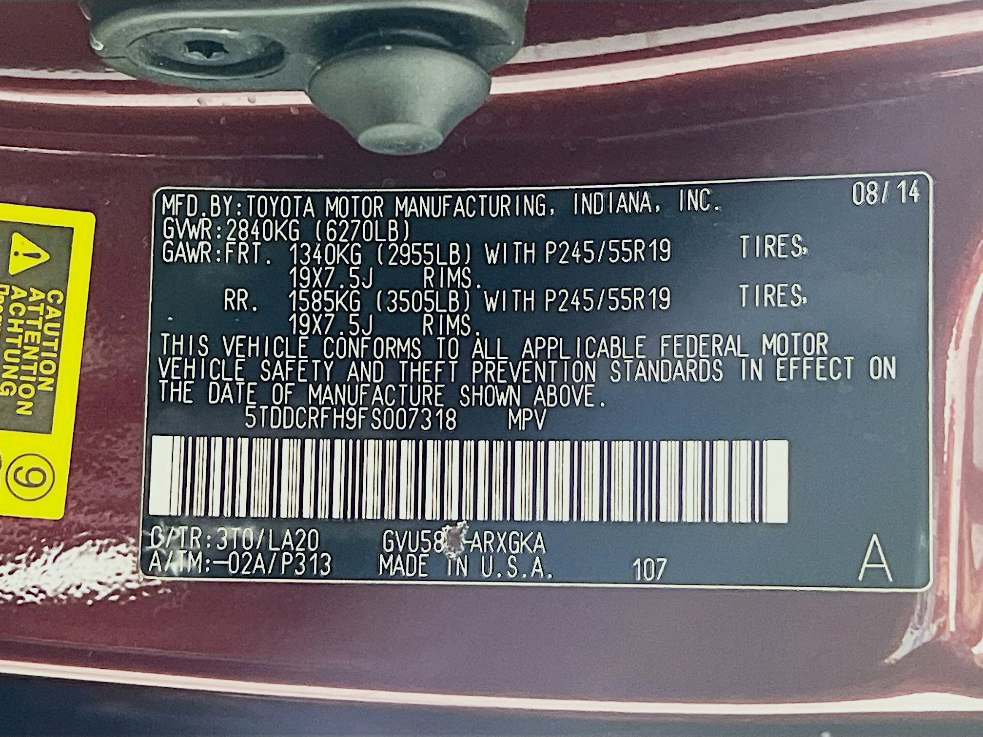 2015 Toyota Highlander Hybrid Limited Platinum