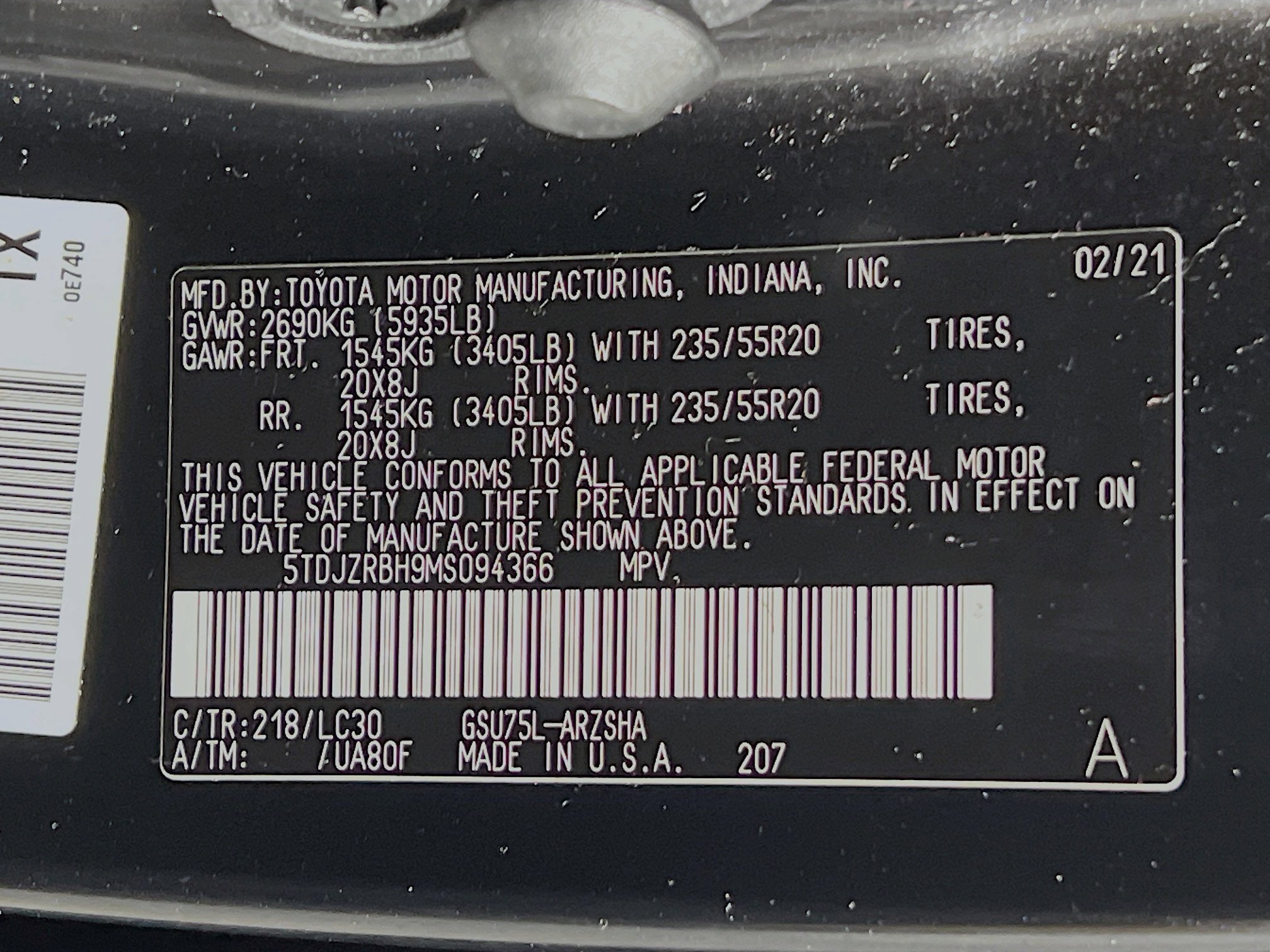 2021 Toyota Highlander XSE