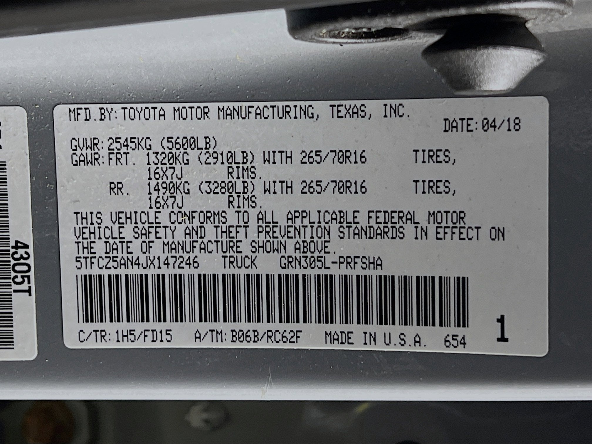 2018 Toyota Tacoma Base