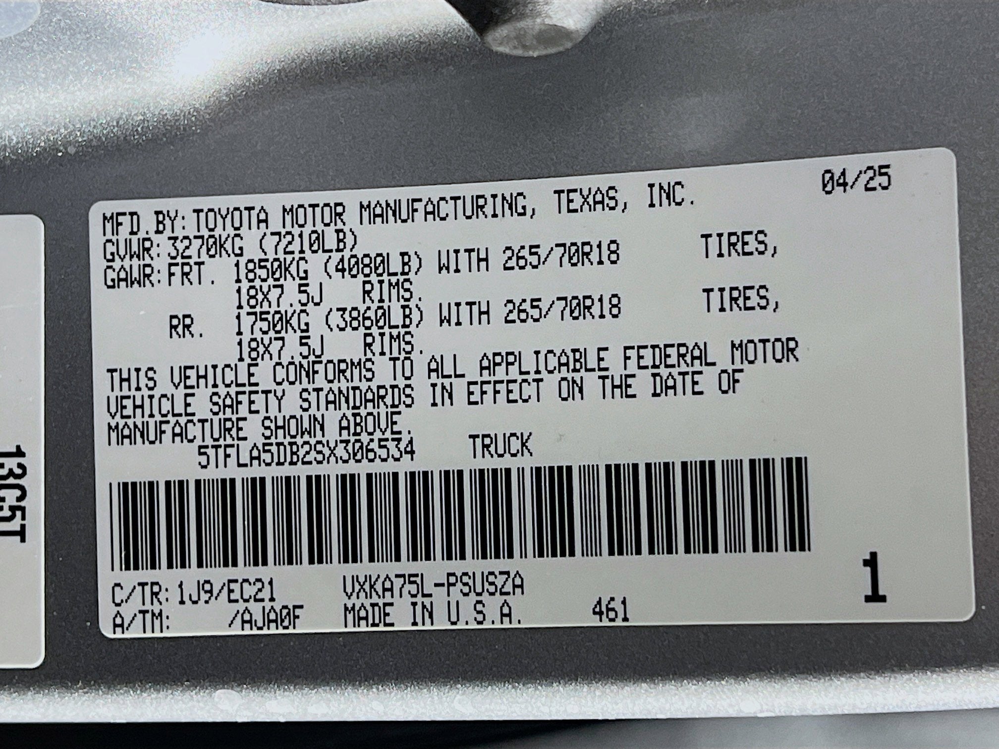 2025 Toyota Tundra 4WD SR5