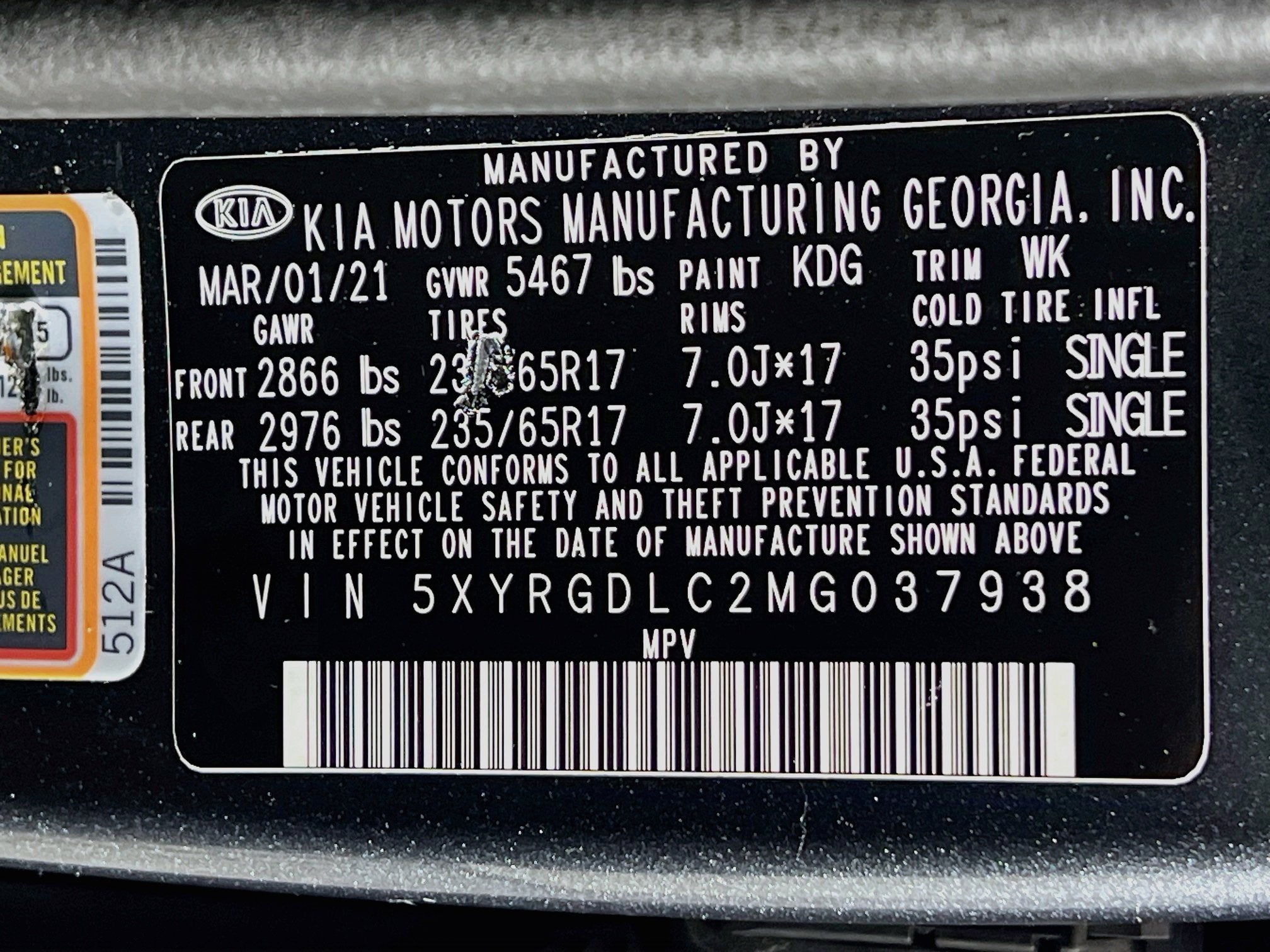 2021 Kia Sorento LX