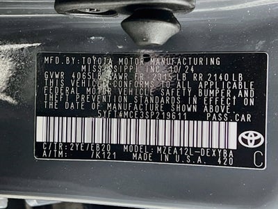 2025 Toyota Corolla XSE