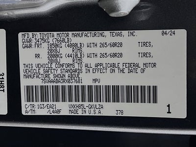 2024 Toyota Sequoia Base
