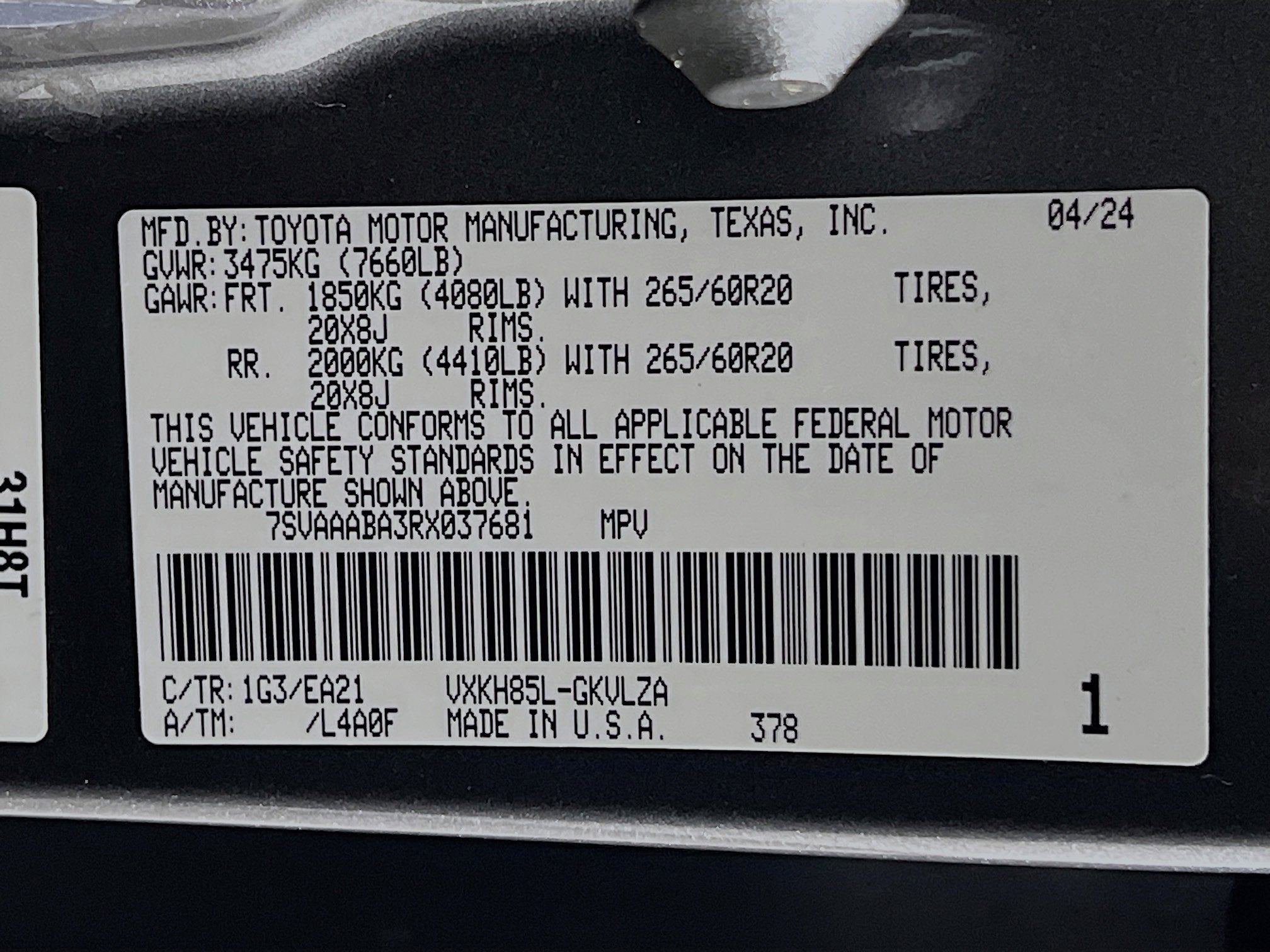 2024 Toyota Sequoia Base