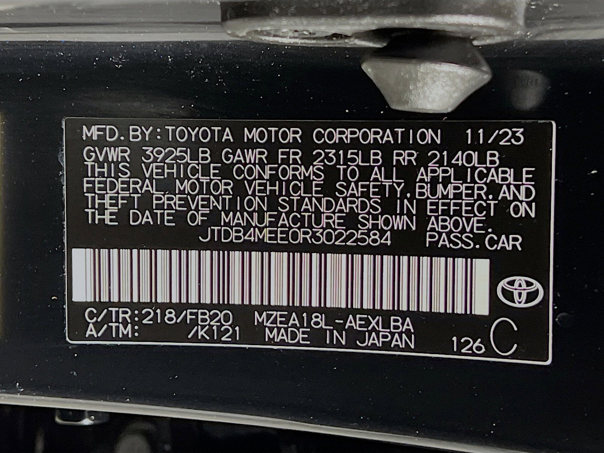 2024 Toyota Corolla Base