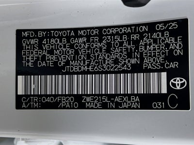 2025 Toyota Corolla Hybrid LE