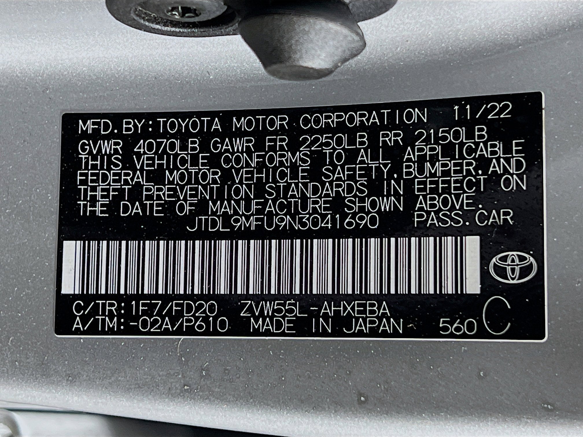 2022 Toyota Prius LE