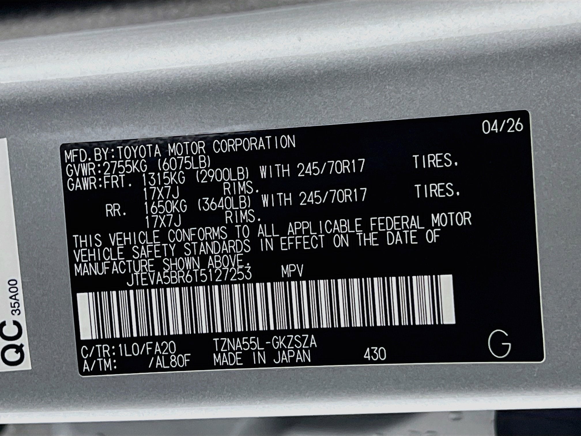 2026 Toyota 4Runner Base