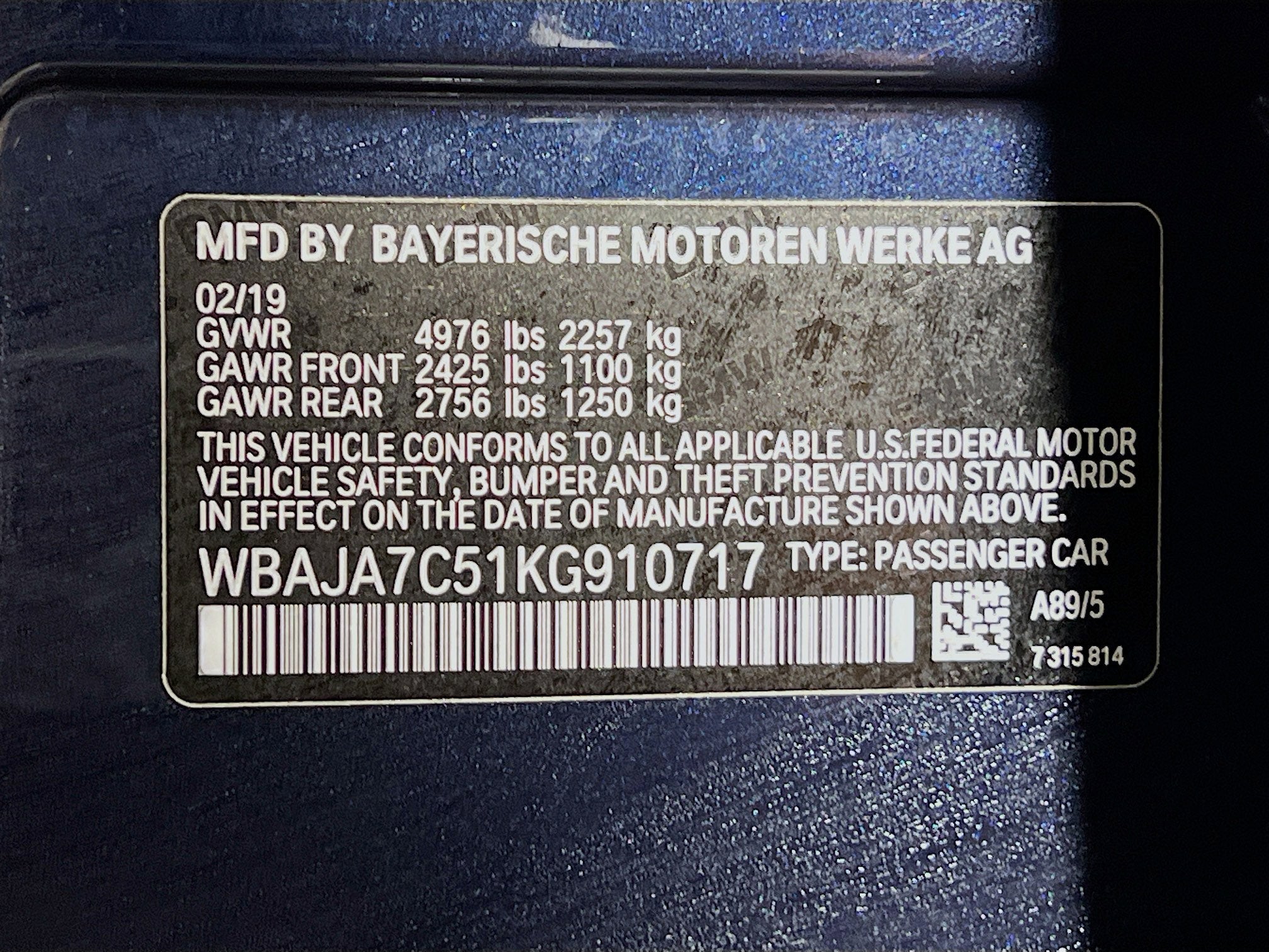 2019 BMW 5 Series 530i xDrive