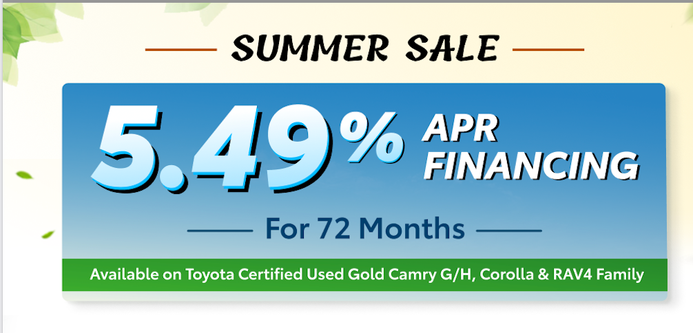 TCUV Special - 5.49% APR FINANCING