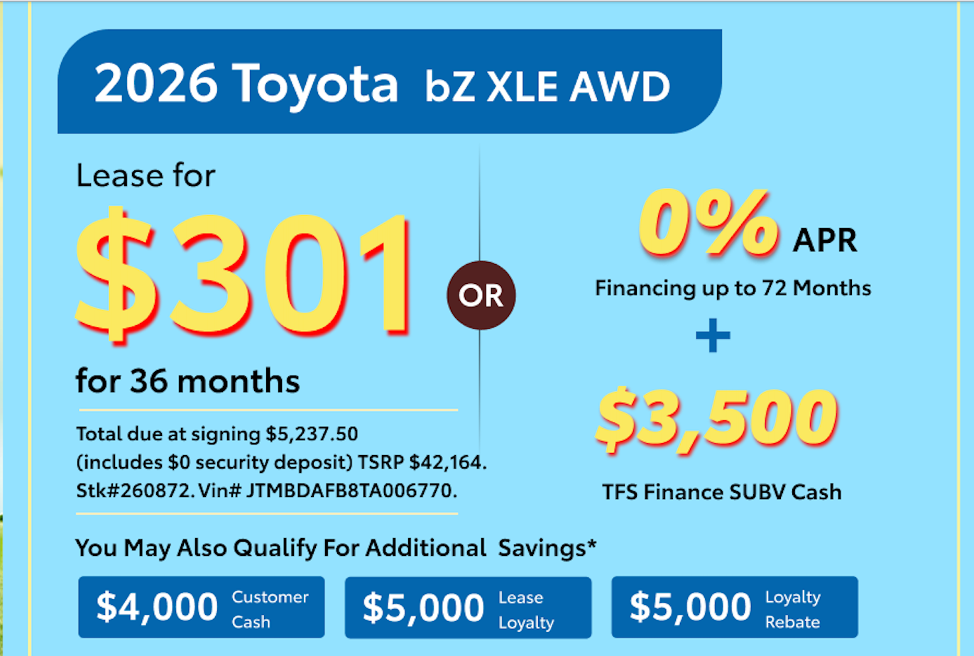 2026 Toyota bZ XLE AWD