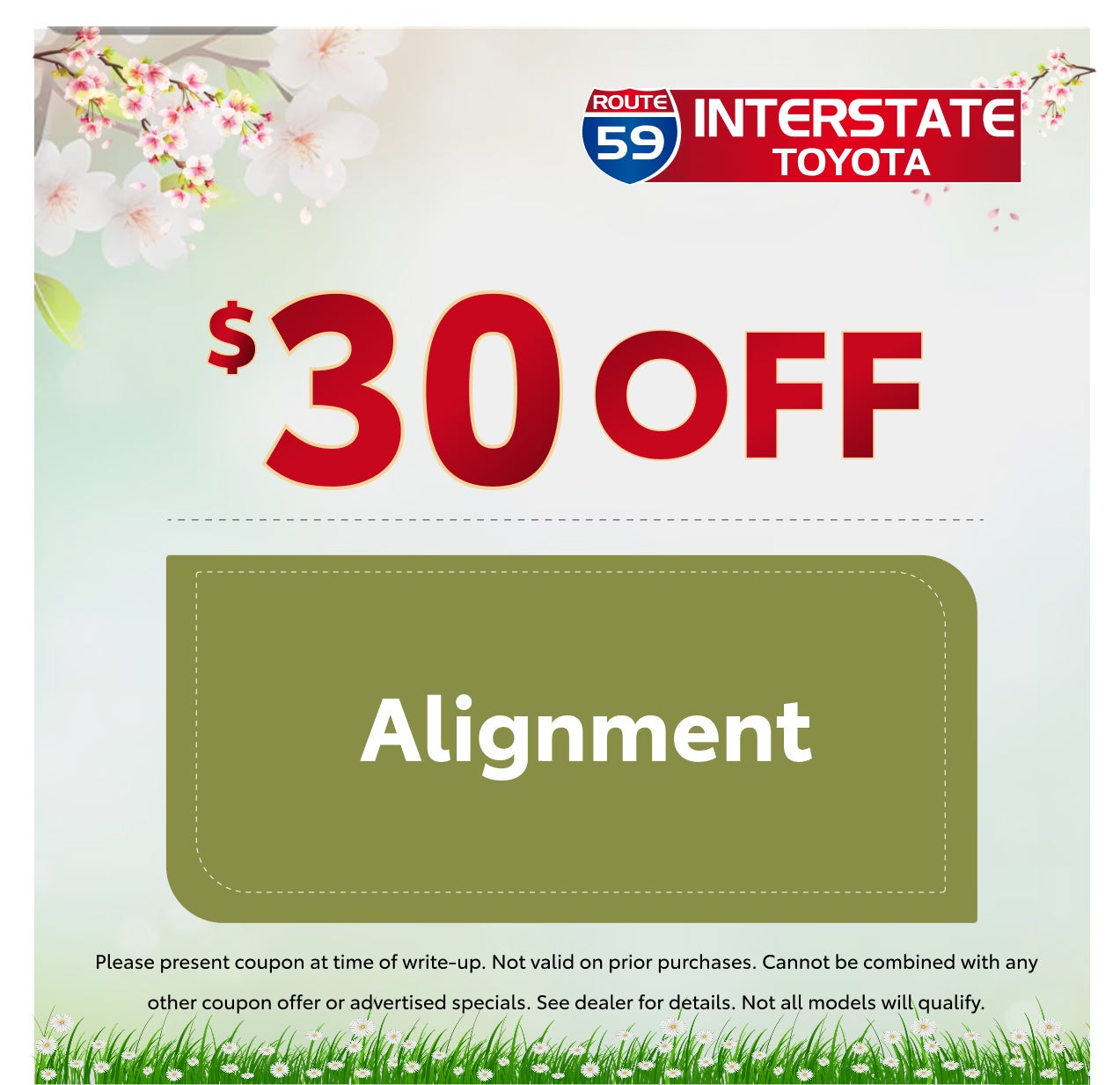 $30 OFF ALIGNMENT