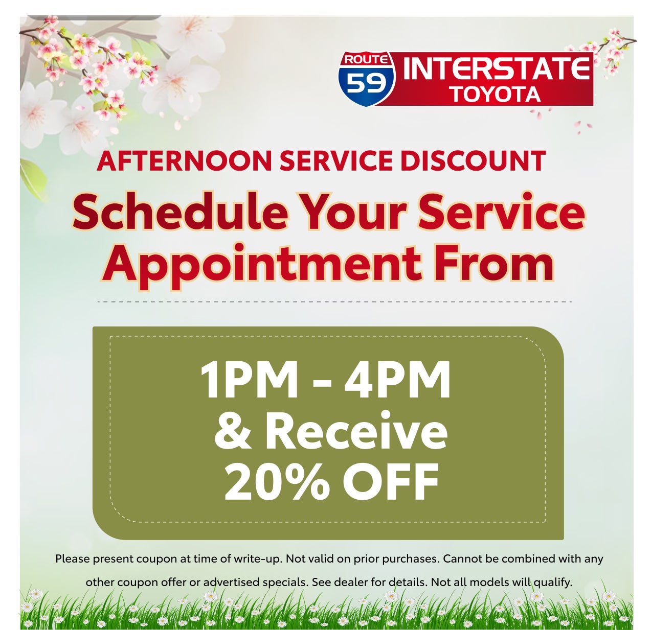 AFTERNOON SERVICE DISCOUNT