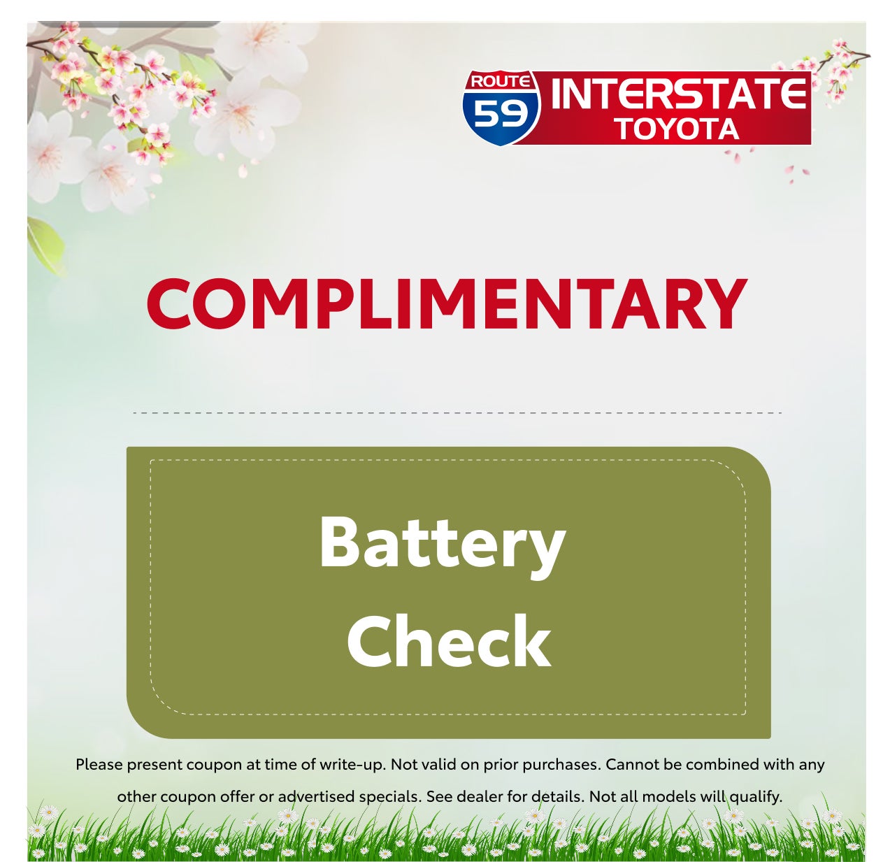 COMPLIMENTARY BATTERY CHECK