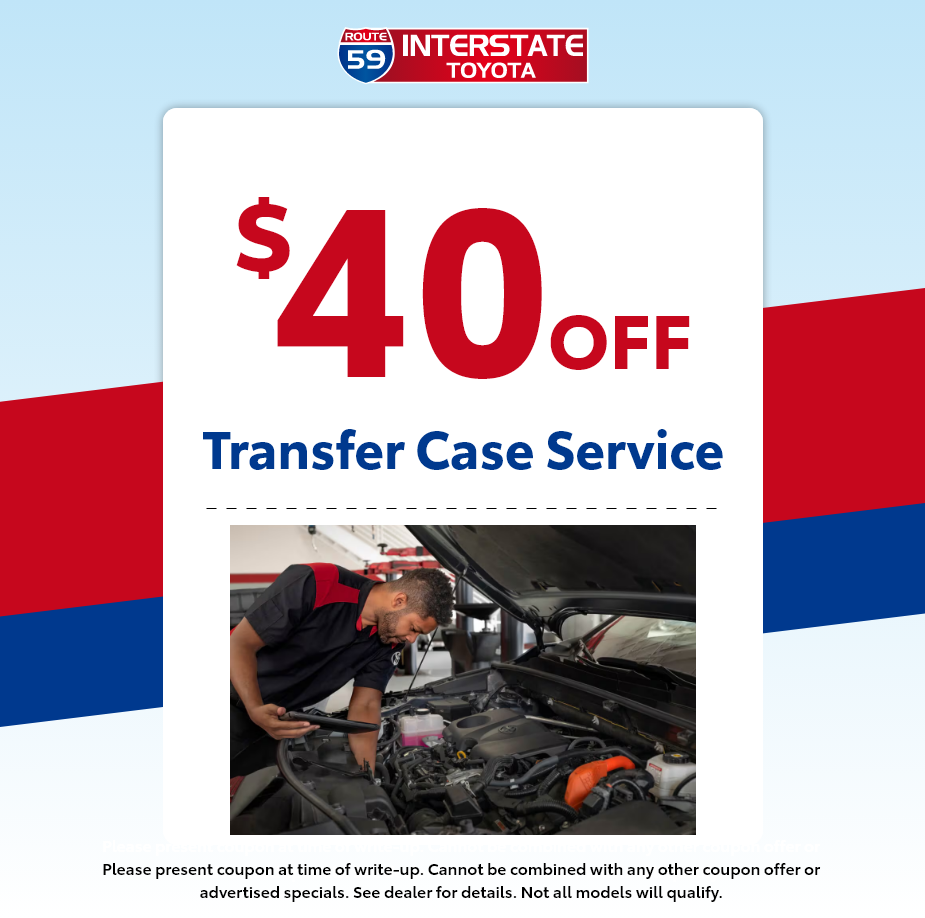 $40 OFF TRANSFER CASE SERVICE