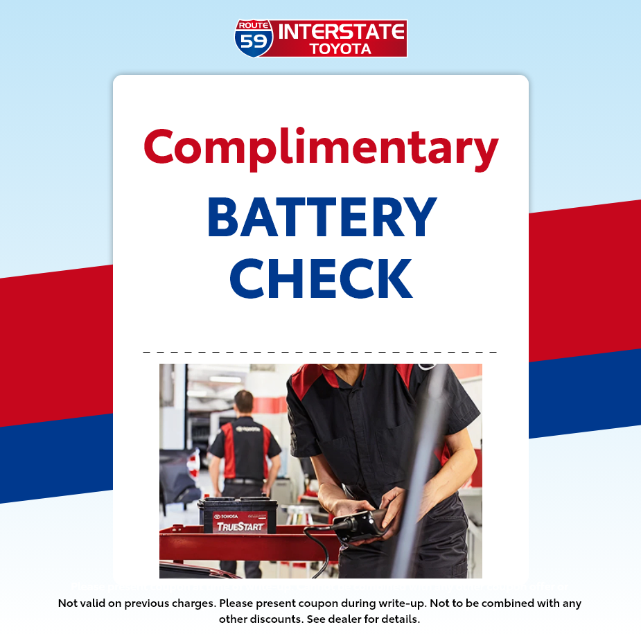 COMPLIMENTARY BATTERY CHECK