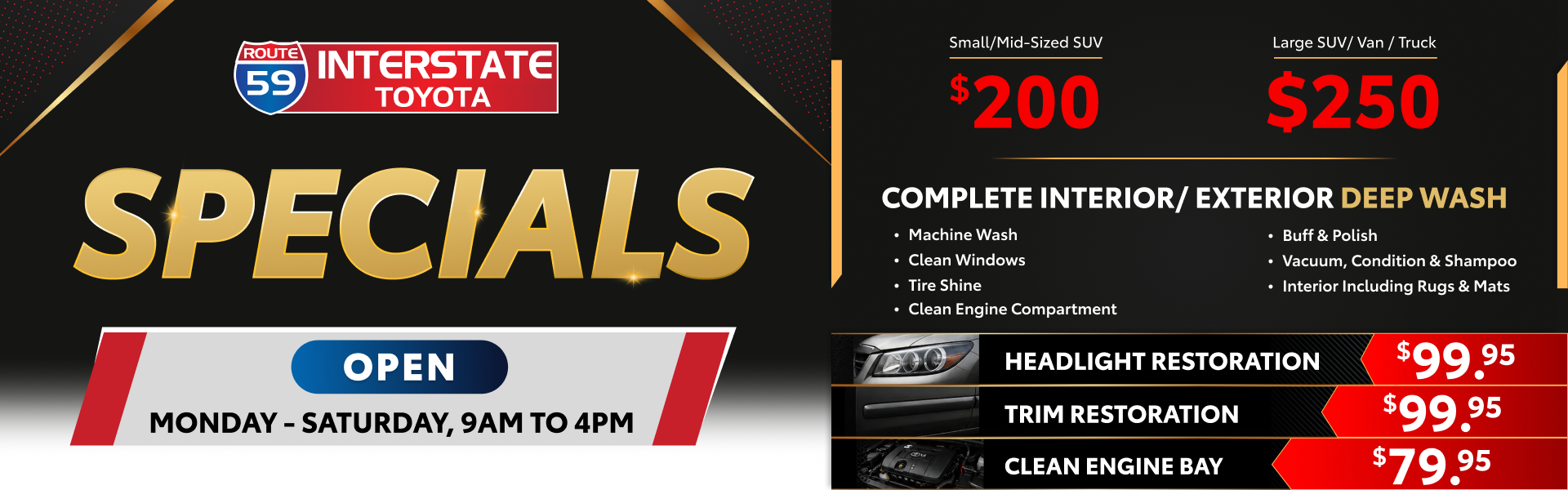 DEEP WASH SPECIALS