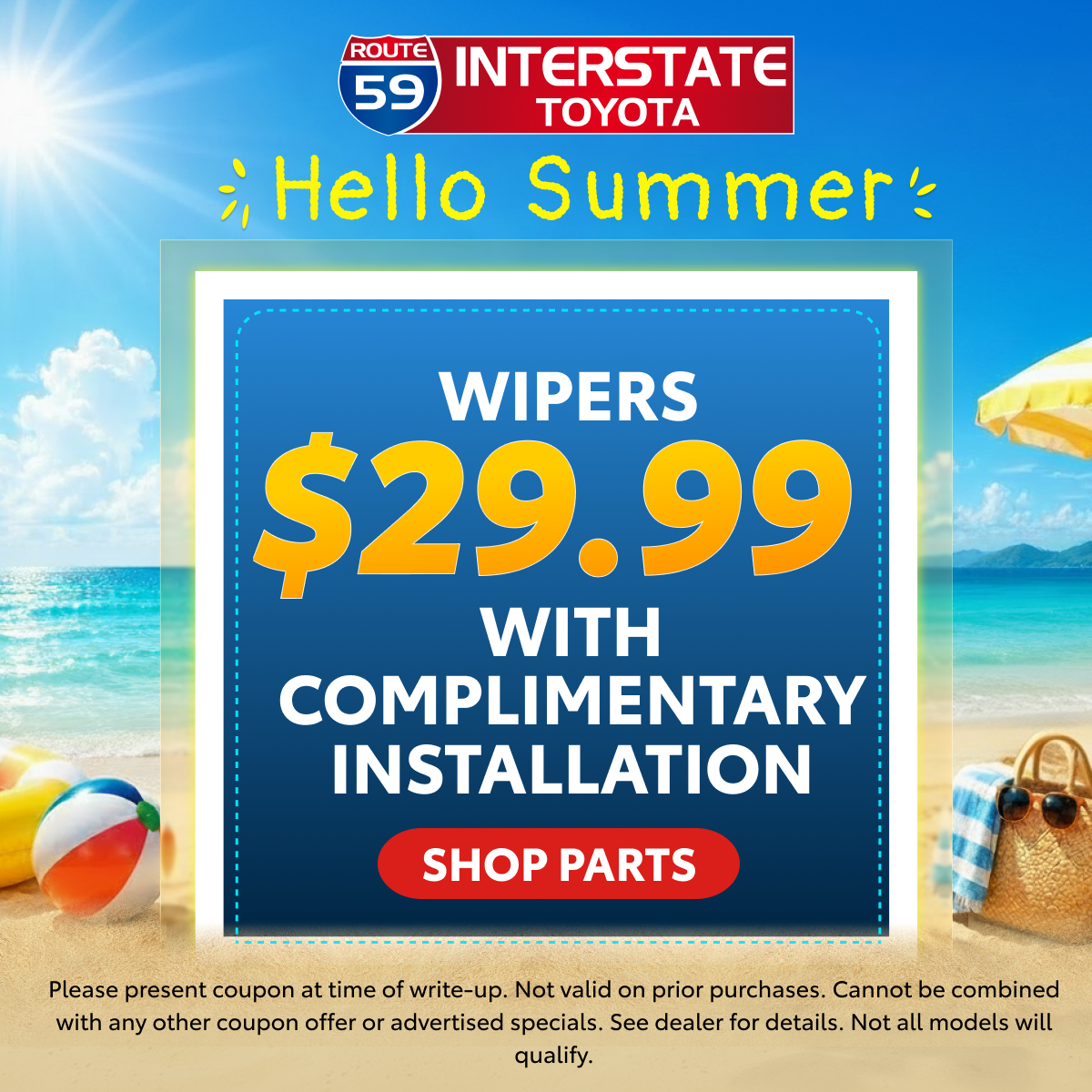 WIPERS $29.99 WITH COMPLIMENTARY INSTALLATION